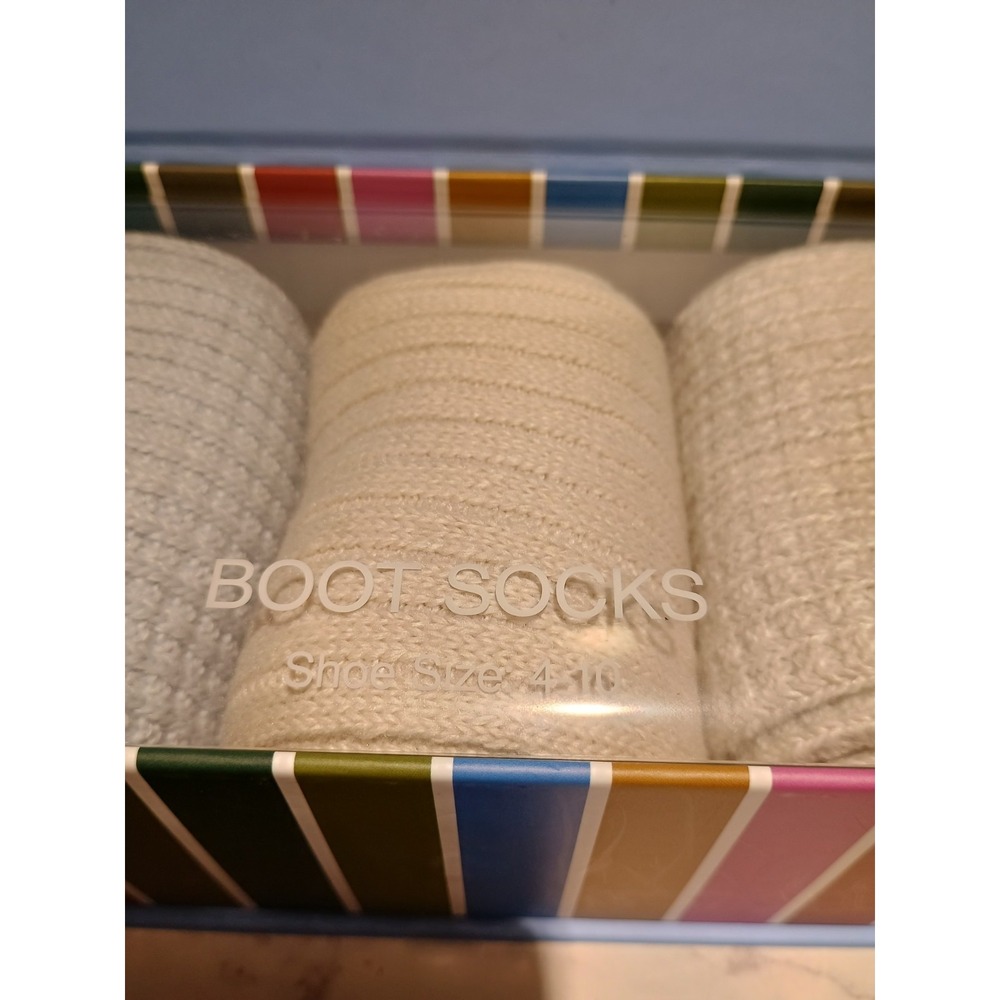 NEW GAP Women's 3‎ Pair Cotton Boot Socks Size 4-10 Neutral Colors - Picture 4 of 6